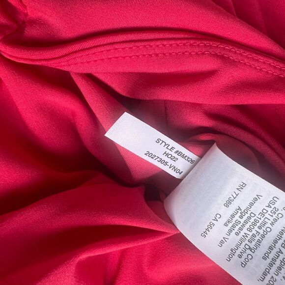 J.Crew Ruched long-sleeve matte jersey top Dragon Fruit NWT L - Picture 6 of 6